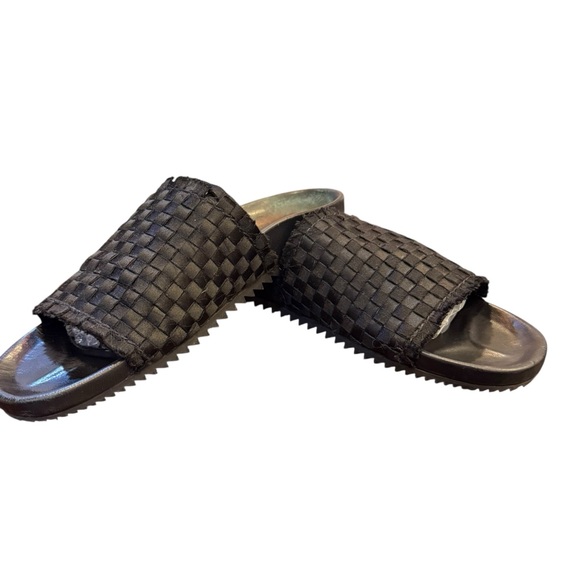 Pedro Garcia Black Satin Woven Slide Sandals sz 37.5 - Picture 9 of 11